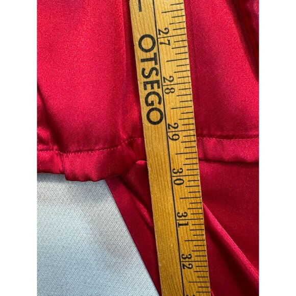Vintage Inner Most Womens Satin Button Up Pants Pajama Set Size L Red Sleepwear - Picture 6 of 14